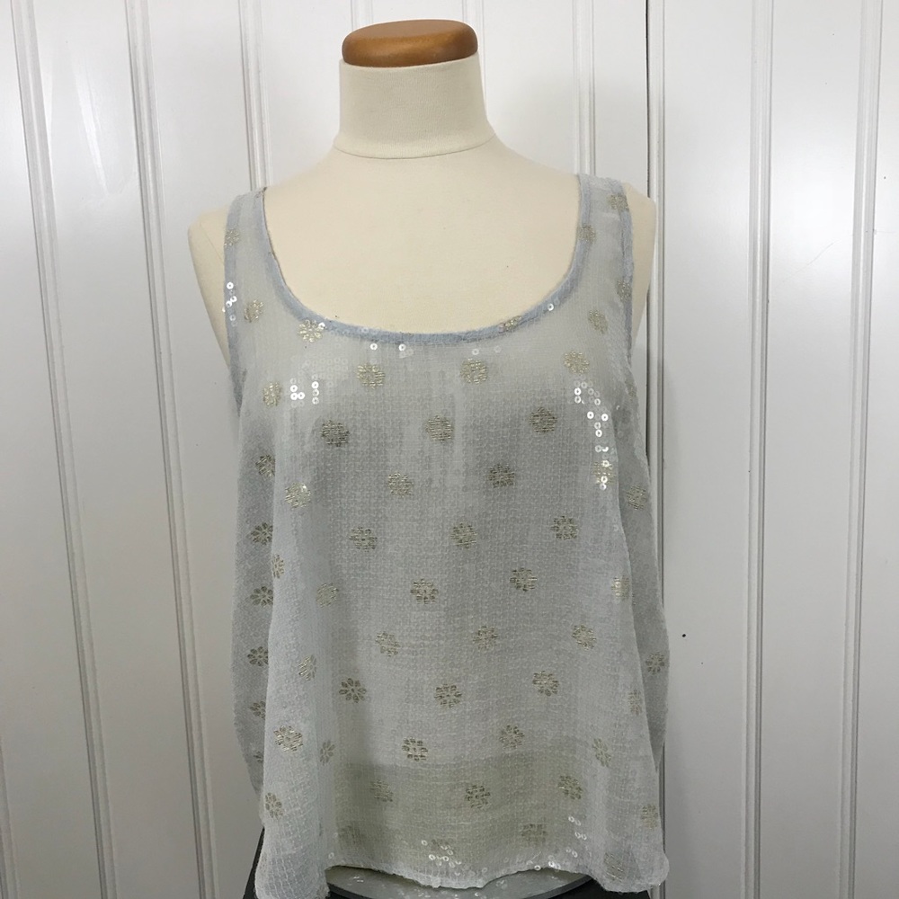 Abercrombie & Fitch silver & gold sequin tank L